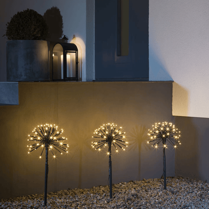 Konstsmide 3 Dandelion Garden Sticks with Amber LED