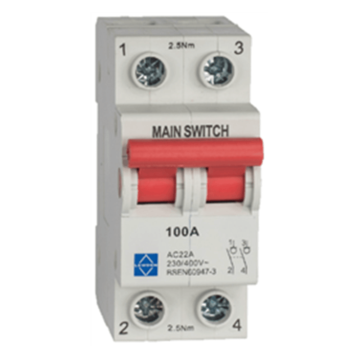 Lewden 2P 100A Mainswitch