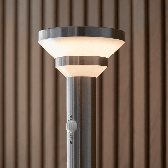 Endon Halton LED Solar Bollard Light in Stainless Steel IP44