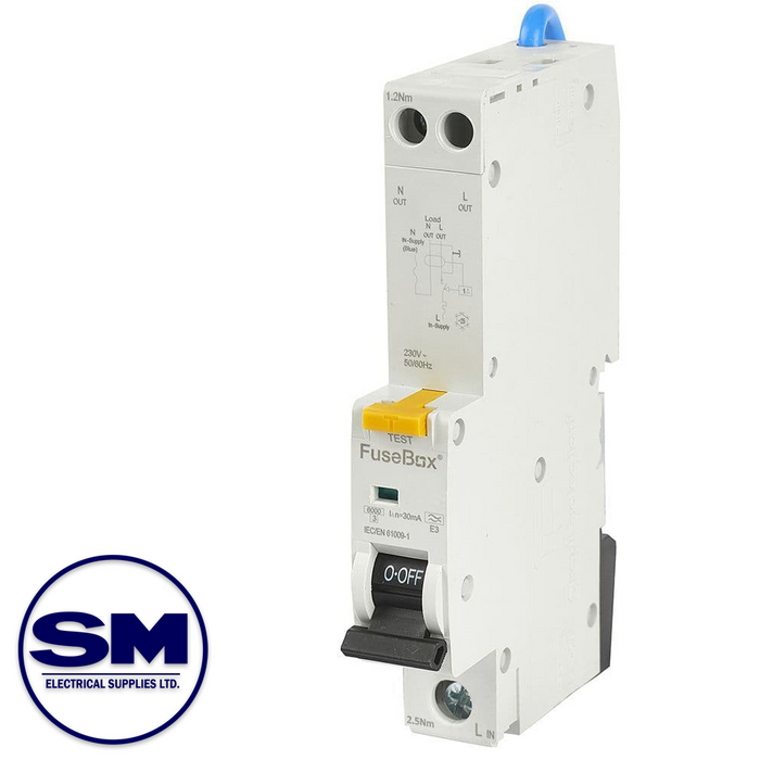 Fusebox FUSEBOX 6AMP 30MA B-TYPE RCBO TYPE A