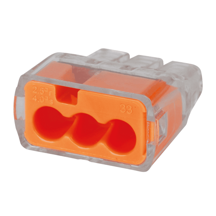 Ideal In-Sure 3 Port Push-In Connector (Box of 100)