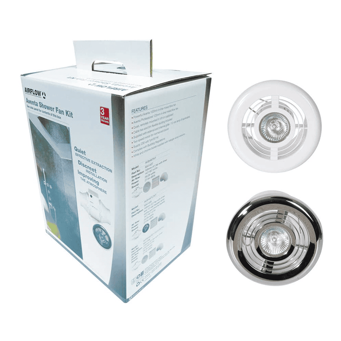 Airflow 100mm LED Inline Fan Shower Kit
