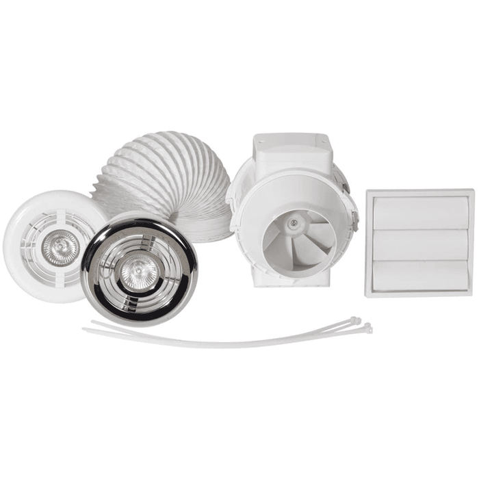 Airflow 100mm LED Inline Fan Shower Kit