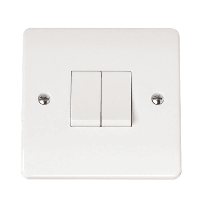 Scolmore Mode 10AMP 2 Gang 2 Way Switch