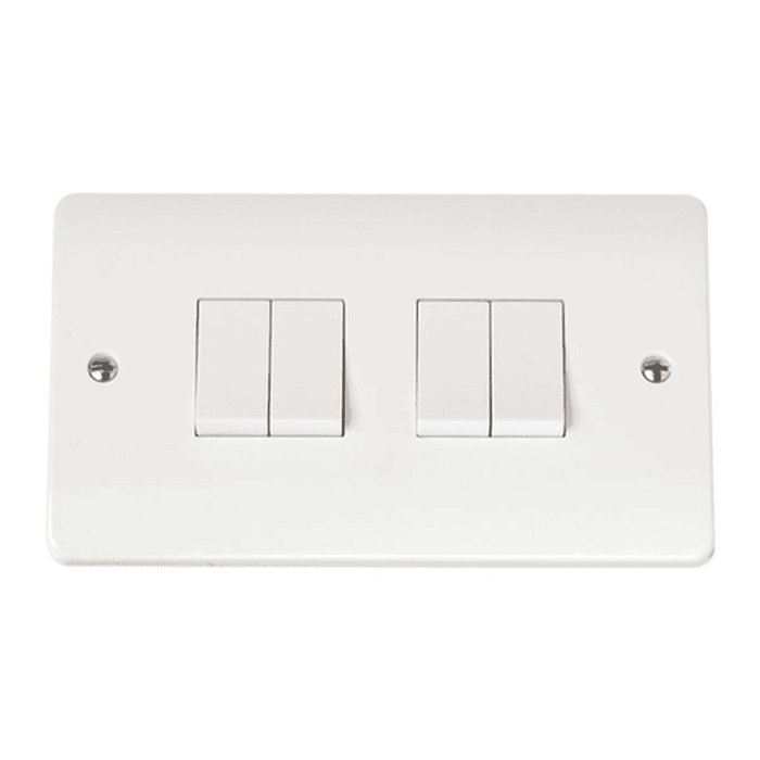Scolmore Mode 10AMP 4 Gang 2 Way Switch