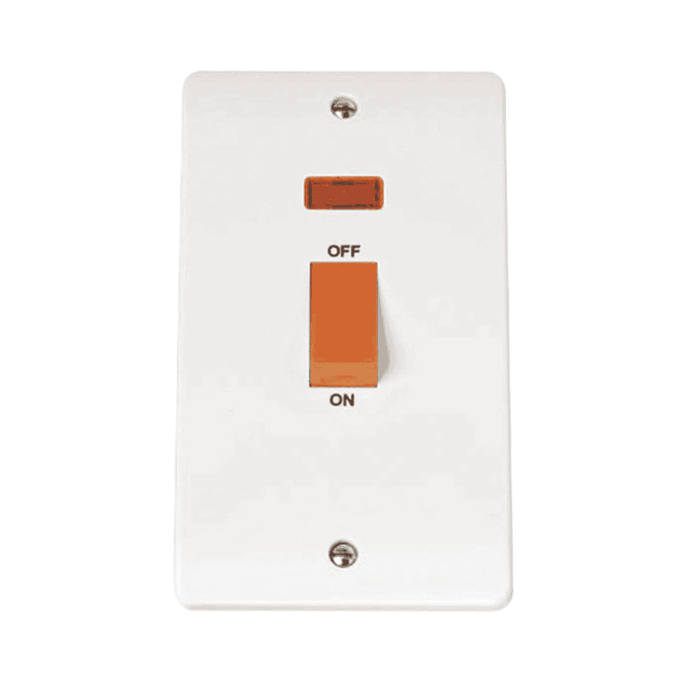 Scolmore Mode 45AMP 2 Gang DP Cooker Switch C/W Neon — SM Electrical