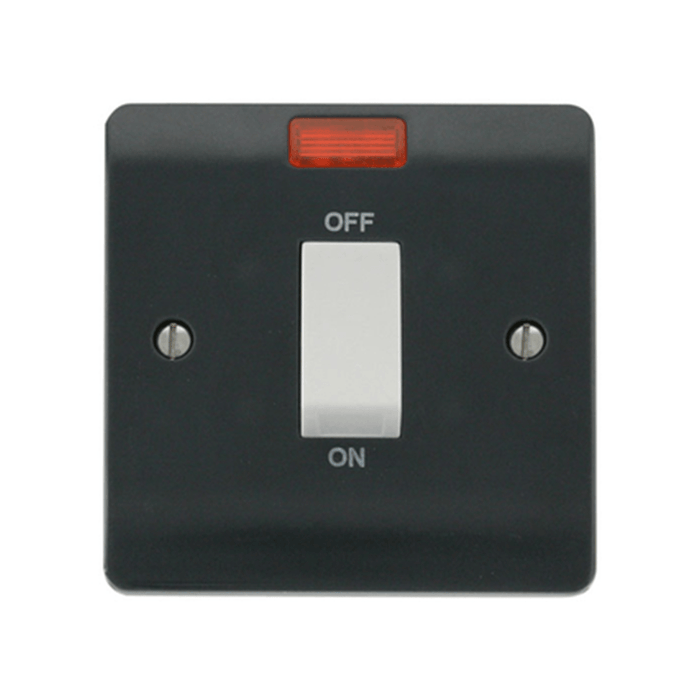 Scolmore Mode Part M 45A 1 Gang Cooker Switch White Neon