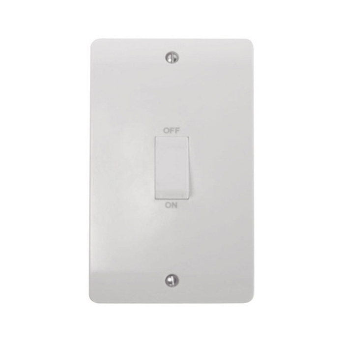 Scolmore Mode 45A 2 Gang Cooker Switch in White