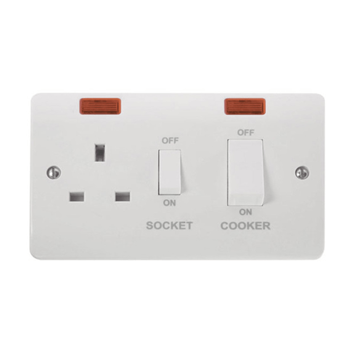 Scolmore Mode 45A Cooker Control White Switch & Neon
