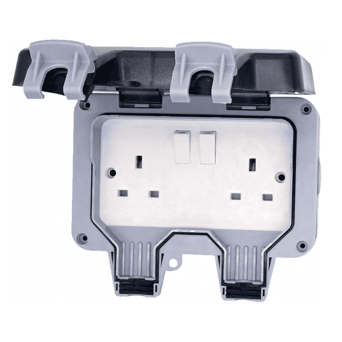 Delgio IP66 2Gang 13A DP Switched Weatherproof Socket