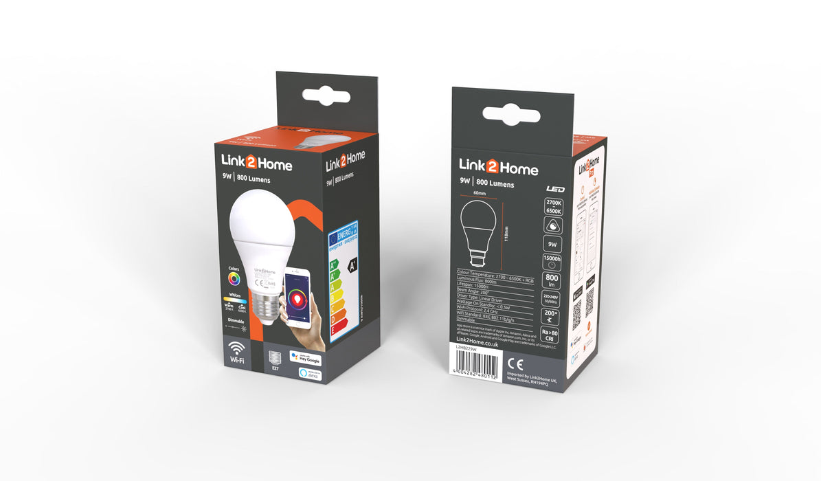 L2H E27 Smart RGB Dimmable Lamp