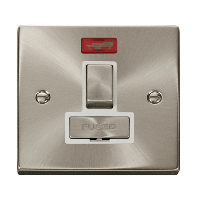 Scolmore Deco Ingot 1 Gang 13A Switch Spur with Neon (White)